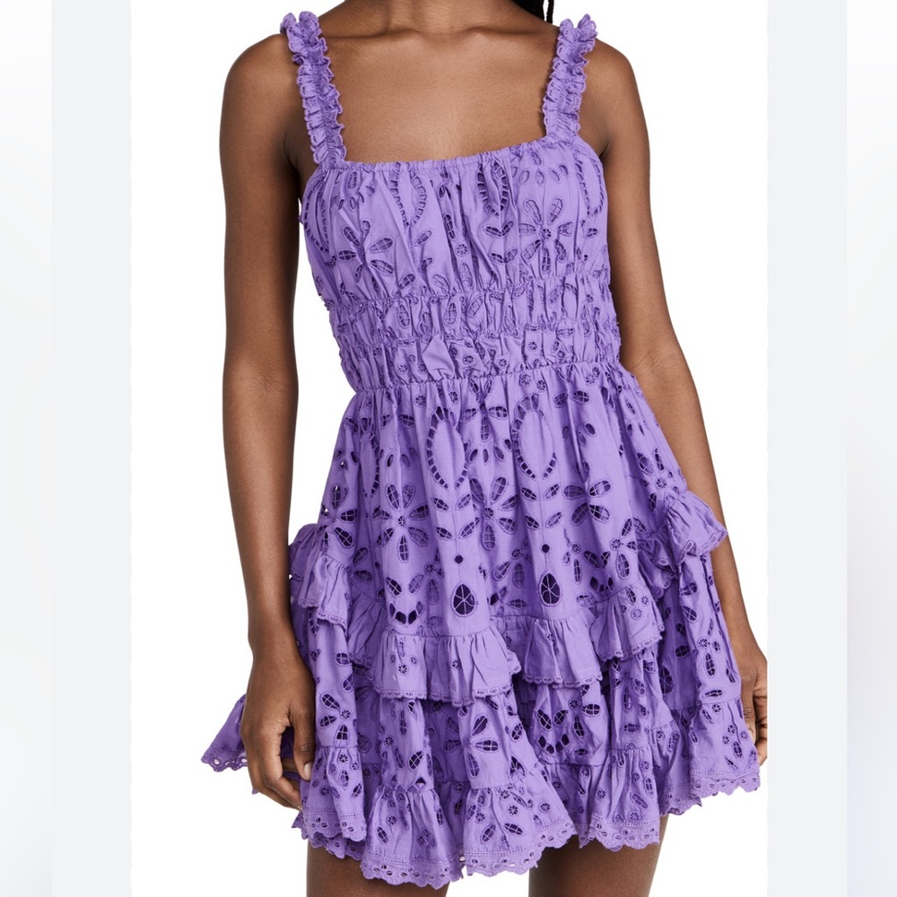 Rococo Sand Moss Short Dress in Violet Size Small